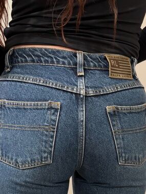 Polo Ralph Lauren Vintage Wash Mid Rise Flared Jeans Denim Size 4 x 31 Classic